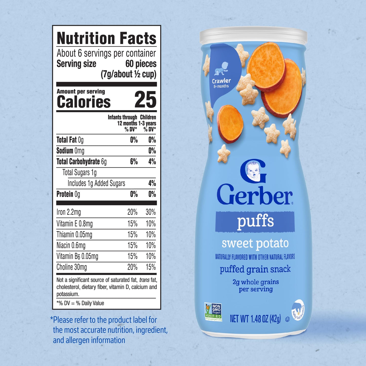 Gerber Baby Snacks Puffs Variety Pack, Banana & Strawberry Apple, 1.48 Ounce - 2 count of four packs, Package may vary, 1.48 Ounce (Pack of 8)