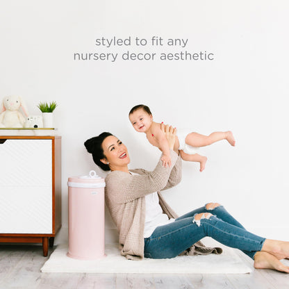 Ubbi Steel Diaper Pail, Odor Locking, No Special Bag Required, Award-Winning, Registry Must-Have, White