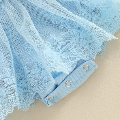 MERSARIPHY Newborn Baby Girl Boho Outfits Infant Lace Tulle Ruffle Bubble Romper Dress Jumpsuit Bodysuit Photoshoot Clothes