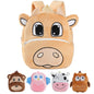 MICHLEY Toddler Backpack Plush Animal SchoolBag Cartoon Girls Travel Bag Mini Baby Daypack for Kids Kindergarten Pre School Bags, Cow
