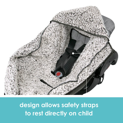 JJ Cole Bundleme - Original, Baby Bunting Bag, Winter Protection for Baby Car Seats and Strollers, Graphite