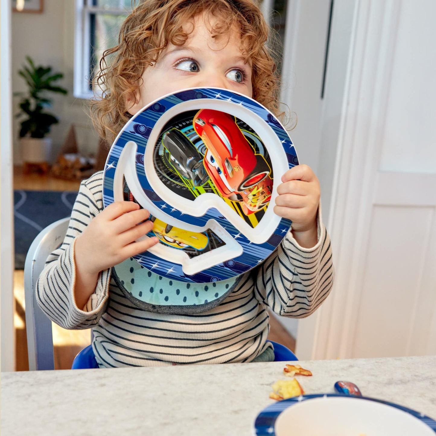 The First Years Bluey 4-Piece Place Setting - BPA Free Dishwasher Safe Toddler Dinnerware Set with Divided Plate, Bowl, Fork, Spoon - Multicolor