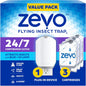 Zevo Flying Insect Trap & Cartridge - Plug in Fly Trap & Indoor Bug Catcher for Gnats, House & Fruit Flies - Mess-Free - Use in Any Room - Uses Blue & UV Light (1 Plug in Device & 1 Cartridge)