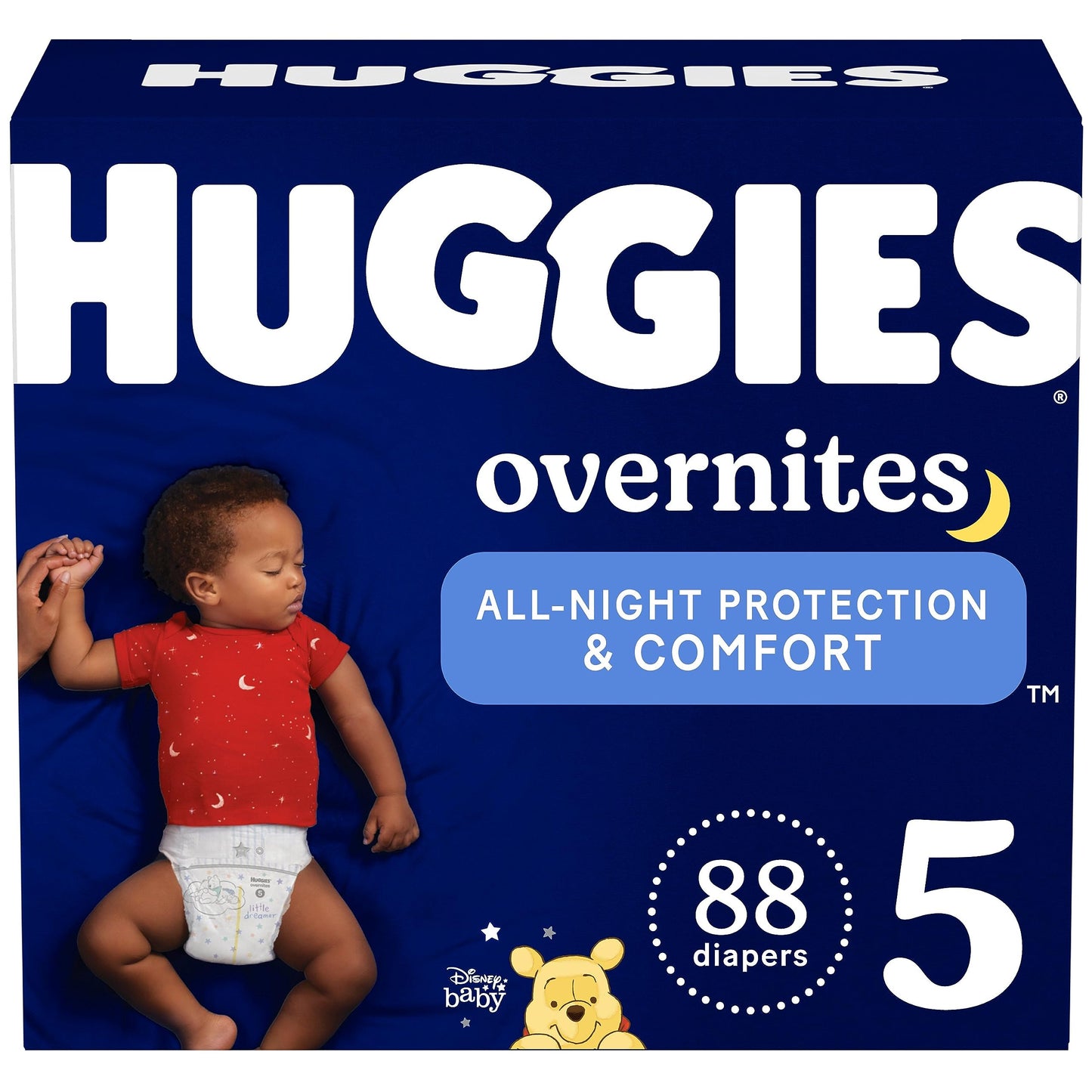 Huggies Size 5 Overnites Baby Diapers: Overnight Diapers, Size 5 (27+ lbs), 100 Ct (2 Packs of 50)