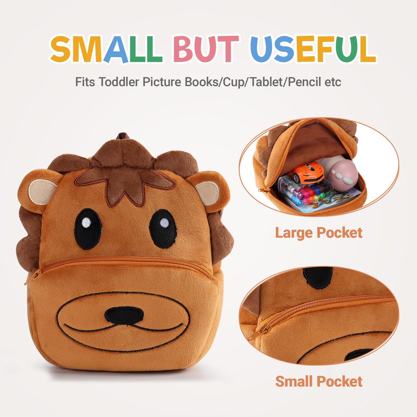 MICHLEY Toddler Backpack Plush Animal SchoolBag Cartoon Girls Travel Bag Mini Baby Daypack for Kids Kindergarten Pre School Bags, Cow