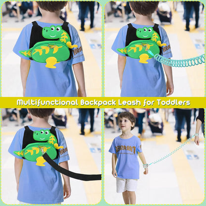 Blisstime 4 in 1 Toddler Harness with Leash & Toddler Wrist Leash, Kids Backpack Leash for Toddlers 1-3, Toddler Leash Toddler Safety Harness with Anti Lost Wrist Link