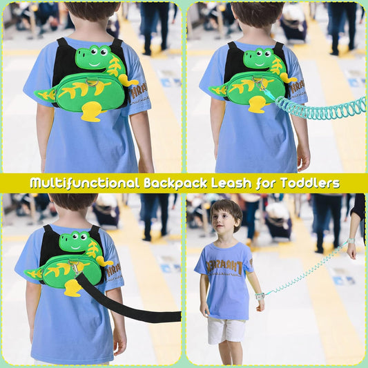 Blisstime 4 in 1 Toddler Harness with Leash & Toddler Wrist Leash, Kids Backpack Leash for Toddlers 1-3, Toddler Leash Toddler Safety Harness with Anti Lost Wrist Link