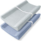 Bearmoss Changing Pad Cover, 2 Pack Muslin [100% Cotton] Diaper Changing Table Covers, 32'' x 16'' Soft Breathable Changing Pad Sheets for Unisex Baby Girls and Boys with Strap Holes (Bluemoon)