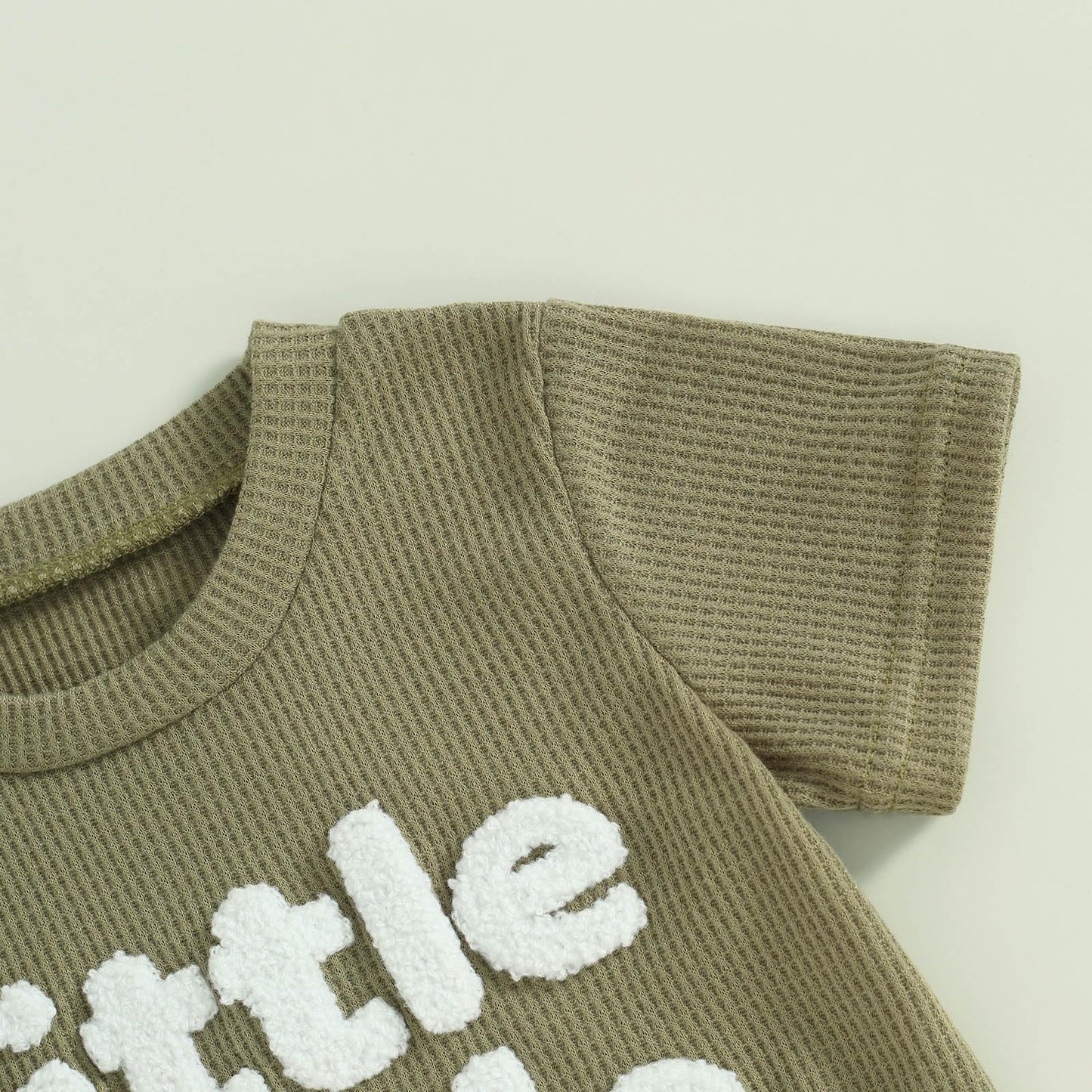 Toddler Baby Boy Summer Clothes Embroidered Waffle Short Sleeve T-Shirts Elastic Shorts Newborn Infant Boy Outfits