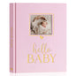 Lanpn Hello Baby Memory Book, Newborn First 5 Year Keepsake with DIY Window, Linen Baby Book Memories Journal Scrapbook Photo Book, Baby Milestone Album for Boy Girl New Parents (Beige, 154 Pages)