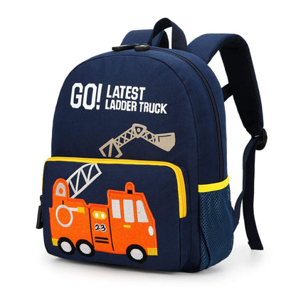 Car Dinosaur Kids Toddler Backpack for Boys and Girls Children Waterproof Preschool Bag(Red Music Party)