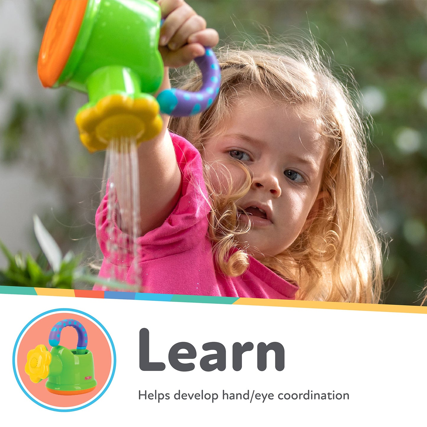 Nuby Watering Can Bath Toy for Baby - 18+ Months - Interactive and Fun Baby Bath Essentials