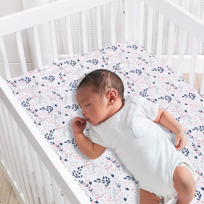 Lambs & Ivy Painted Forest 4-Piece Crib Bedding Set - Gray, Beige, White