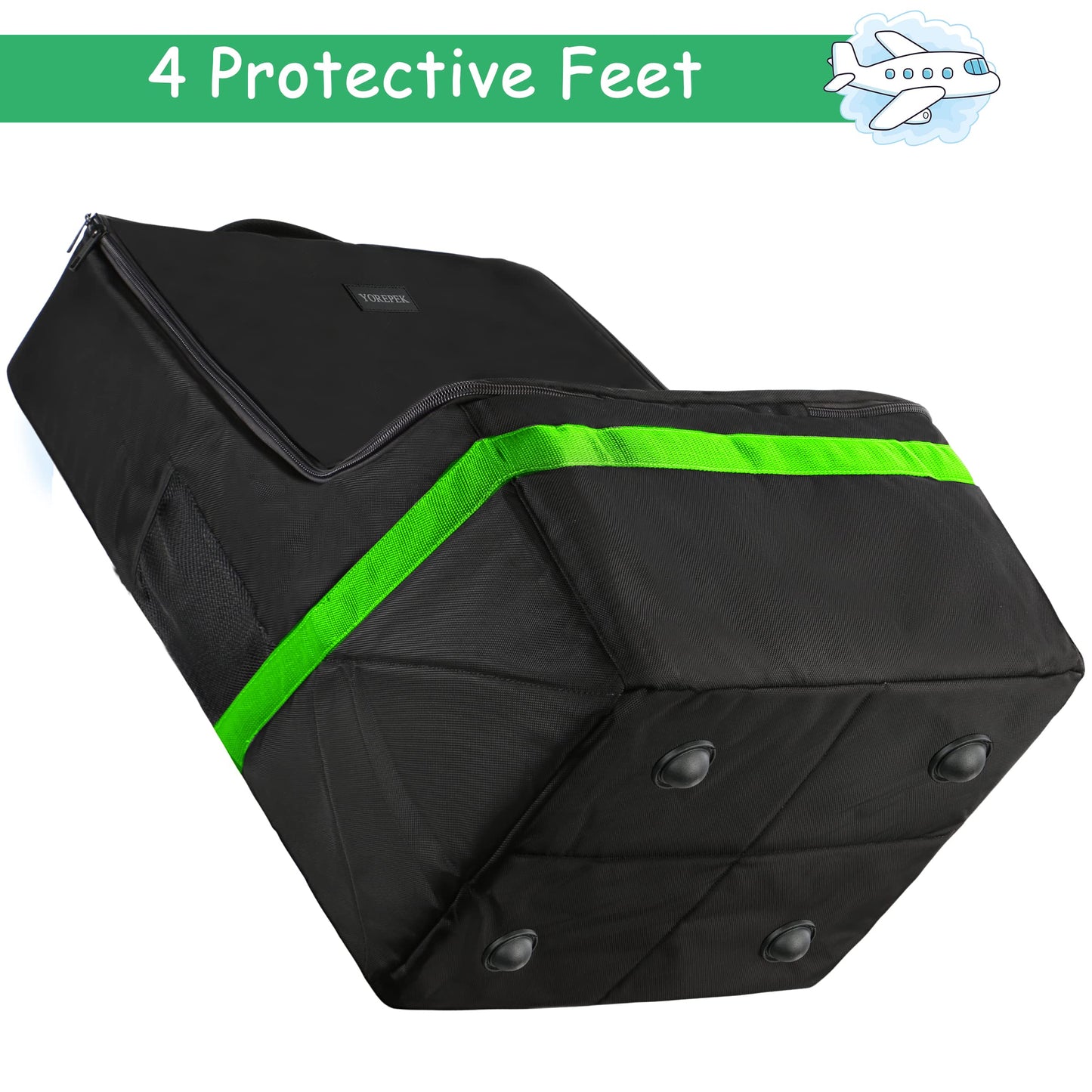 YOREPEK Padded Car Seat Travel Bag Backpack for Airplane, Heavy Duty Car Seat Bags for Air Travel, Carseat Cover for Airplane Travel with Shoulder Strap, Car Seats Carrier for Airport, Black