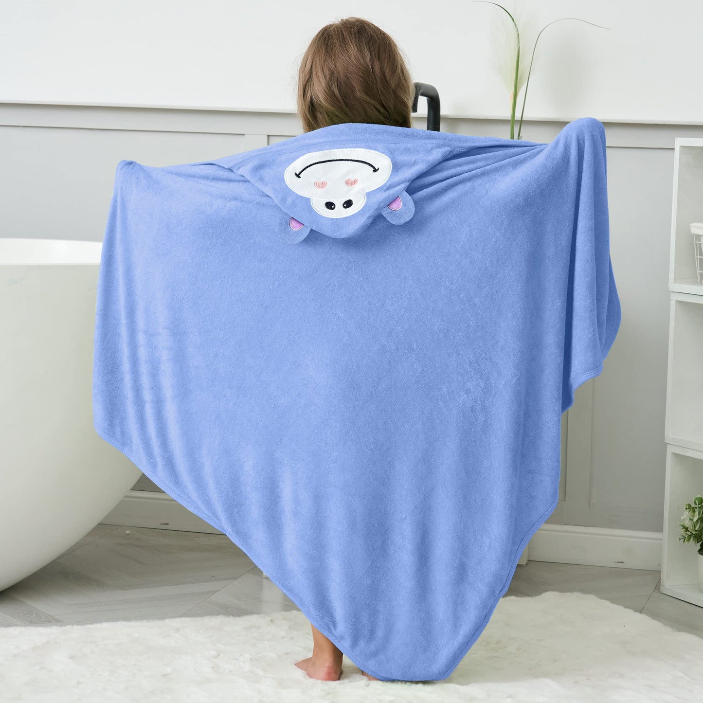 HIPHOP PANDA Hooded Towel - Rayon Made from Bamboo, Bath Towel with Bear Ears for Newborn, Babie, Toddler, Infant - Absorbent Large Baby Towel - Yellow Duck, 30 x 30 Inch