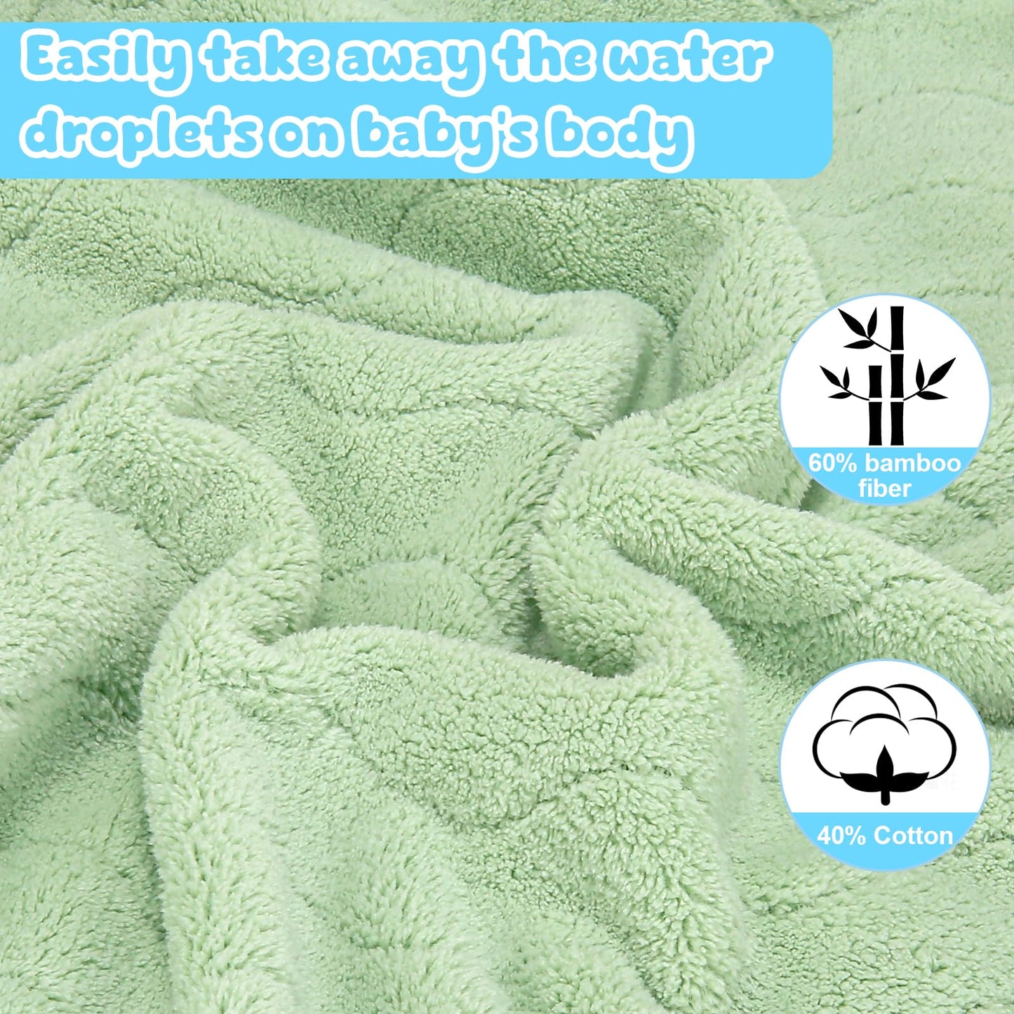 2 Pack Hooded Baby Towels-26 X55 Ultra Soft Baby Bath Towels,Newborn Baby Essentials,Premium Absorbentand Hypoallergenic Towels for Toddler Baby Boy and Girl 0-6 Years(Elephant+Rabbit)