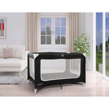 Dream On Me Zodiak Portable Playard in Navy, Lightweight, Packable and Easy Setup Baby Playard, Breathable Mesh Sides and Soft Fabric - Comes with a Removable Padded Mat