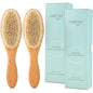 Natemia Wooden Baby Hair Brush | Natural Soft Bristles for Newborns & Toddlers | Gentle Cradle Cap Care | Ideal Baby Registry Gift