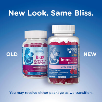 Mommy's Bliss Organic Elderberry Syrup & Immunity Boost With Vitamins, Prebiotics & Echinacea for Kids & Adults 1 yr+, 3 Fl Oz