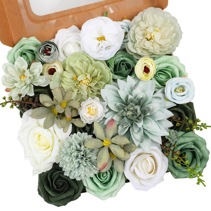Artificial Flowers Combo for DIY Wedding Bouquets Combo Centerpieces Arrangements Party Bridal Baby Shower Home Decorations-Blush Pink