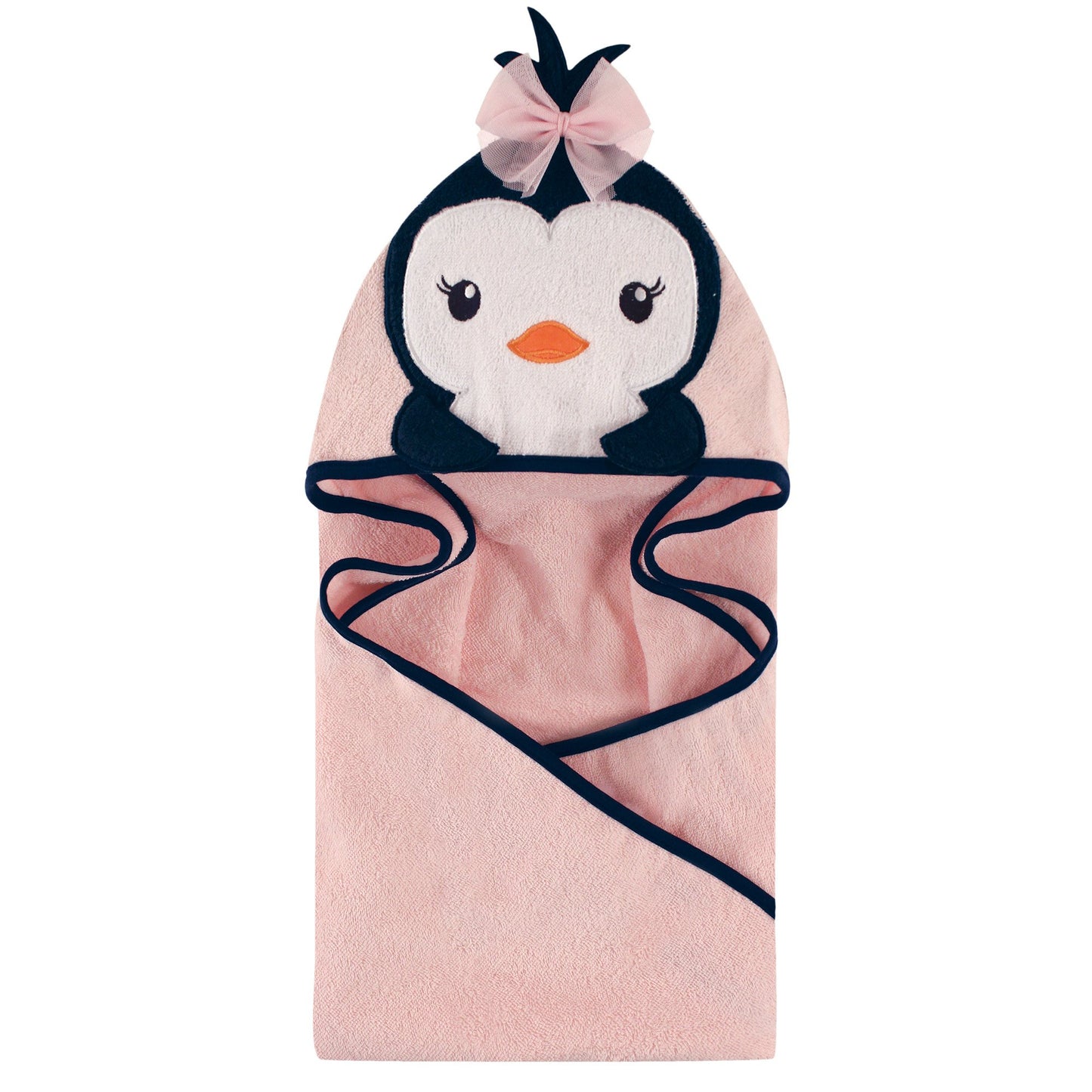 Hudson Baby Unisex Baby Cotton Animal Face Hooded Towel, Pretty Elephant, One Size