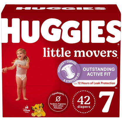Huggies Size 6 Diapers, Little Movers Baby Diapers, Size 6 (35+ lbs), 108 Count, Packaging May Vary