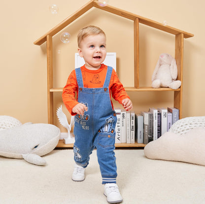 Cute Baby Boy Clothes Suit Toddler Boys' Striped long Sleeve T-Shirt+Denim Overalls Jumpsuit Pants Outfits Sets