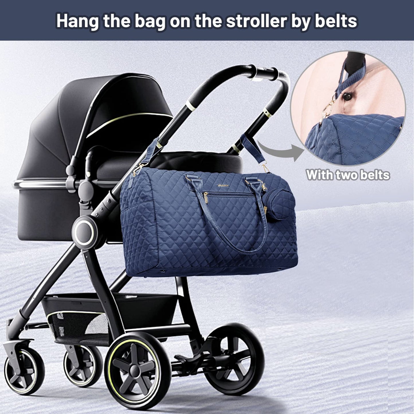 LOVEVOOK Diaper Bag Tote with Pacifier Case and Changing Pad, Large Capacity Mommy Bag for Hospital and Weekender Travel, Functional Baby Bag Newborn Baby Essential, Black