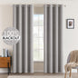 MIULEE 100% Blackout Linen Textured Curtains for Bedroom Solid Thermal Insulated Natural Beige Grommet Room Darkening Curtains & Drapes Luxury Decor for Living Room Nursery 52 x 84 Inch (2 Panels)