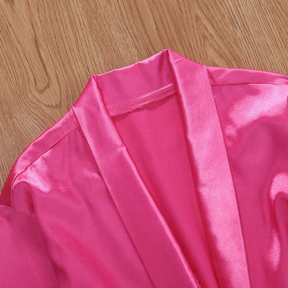 FIOMVA Toddler Kids Baby Boys Girls Silk Satin Bathrobe Long Sleeve Kimono Robes Infant Nightgown Sleepwear Clothes
