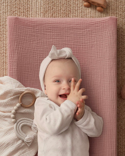 Blissful Diary Muslin Baby Changing Pad with Waterproof Lining Foam, Diaper Changing Table Pad with Cover for Dressers (Monstera, Avocado)