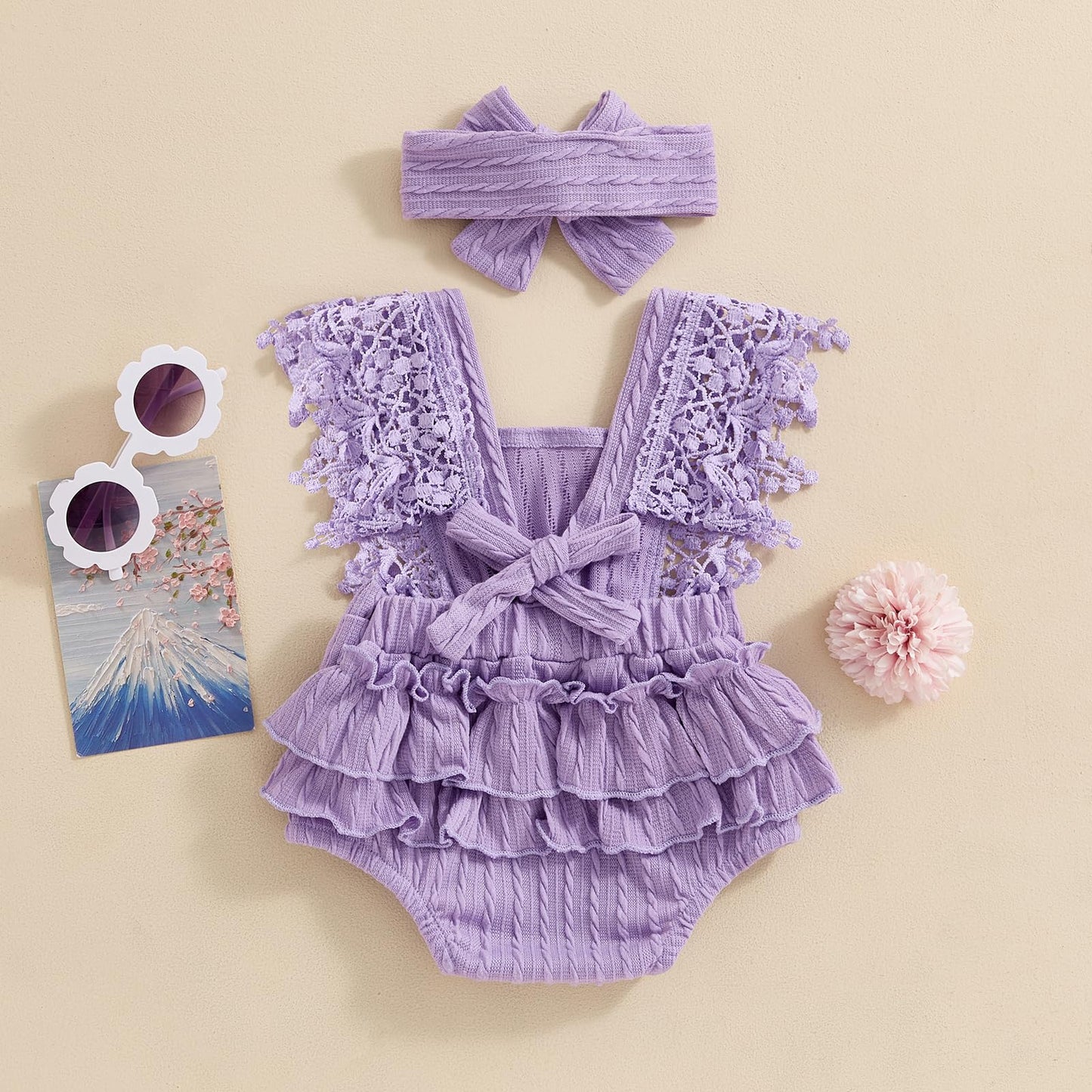 Douhoow Infant Baby Girl Plaid Romper Baby Short Sleeve Pleated Romper Bodysuit Summer Spring Outfits