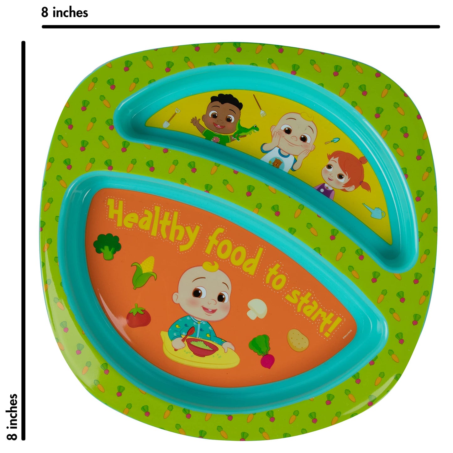 The First Years Bluey 4-Piece Place Setting - BPA Free Dishwasher Safe Toddler Dinnerware Set with Divided Plate, Bowl, Fork, Spoon - Multicolor