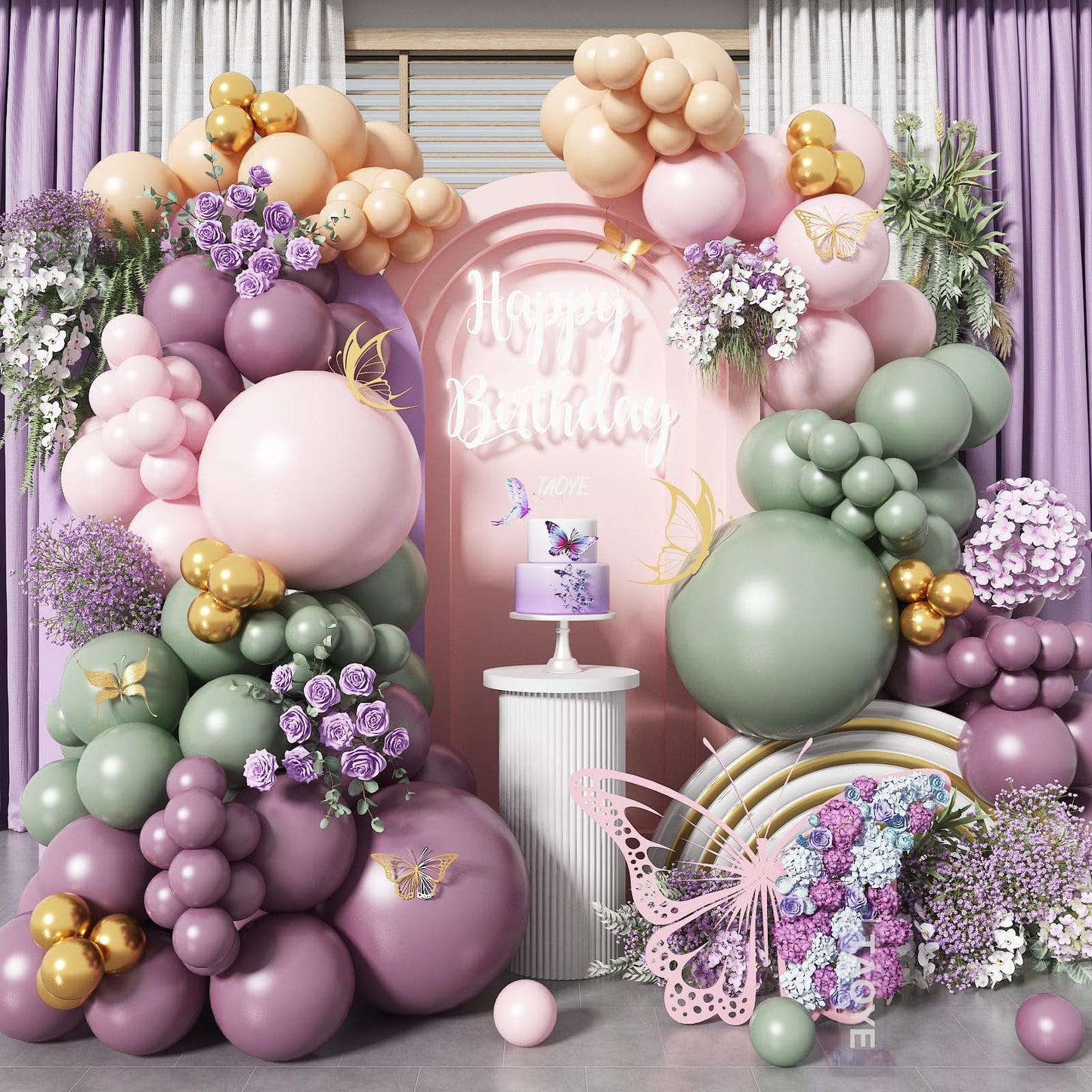 Pink White Balloon Arch Kit, Double Stuffed Pastel Pink Ivory White Balloon Garland, Baby Pink Cream White Balloons with 3pcs 18Inch Clear Balloons for Girls Birthday Baby Shower Party Decorations