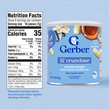 Gerber Lil' Crunchies, Cheddar and Veggie Dip, 1.48 Ounce, 4 Count