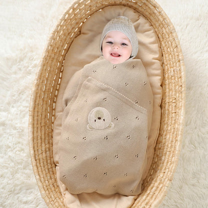 mimixiong Organic Cotton Baby Blanket Neutral Knitted Soft Crib Nursery Swaddling Receiving Blankets for Newborn Baby Boy Girl 40x30 Inch (Oatmeal)