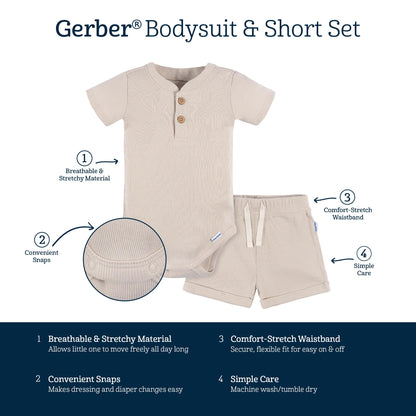 Gerber Baby Bodysuit and Short Set