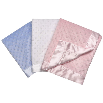 Baby Starters Textured Dot Blanket with Satin Trim, Pink 30" x 40"