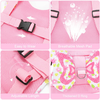 Accmor 3 in 1 Toddler Harness Leashes + Anti Lost Wrist Link, Kids Harness Children Leash for Girls, Child Anti Lost Leash Baby Cute Harness Belt Strap Hold Kids Close While Walking