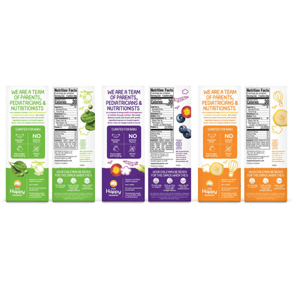 Happy Baby Organics Yogis Freeze-Dried Yogurt & Fruit Snacks, Variety Pack, 1 Ounce (Pack of 6)