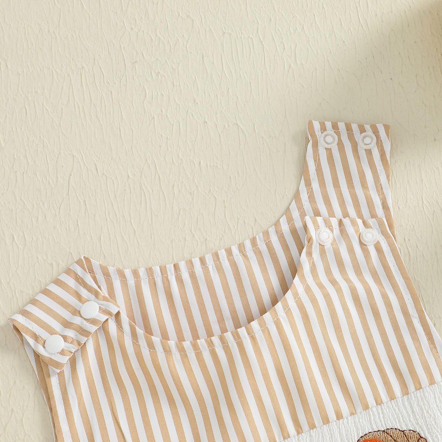 Baby Girl Pumpkin Embroidery Jumpsuit Halloween Sleeveless Round Neck Plaid Tank Romper