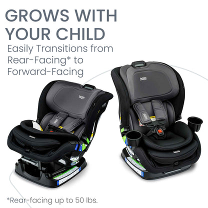 Britax Poplar S Convertible Car Seat, 2-in-1 Car Seat with Slim 17-Inch Design, ClickTight Technology, Arctic Onyx