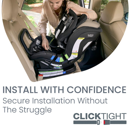 Britax Poplar S Convertible Car Seat, 2-in-1 Car Seat with Slim 17-Inch Design, ClickTight Technology, Arctic Onyx