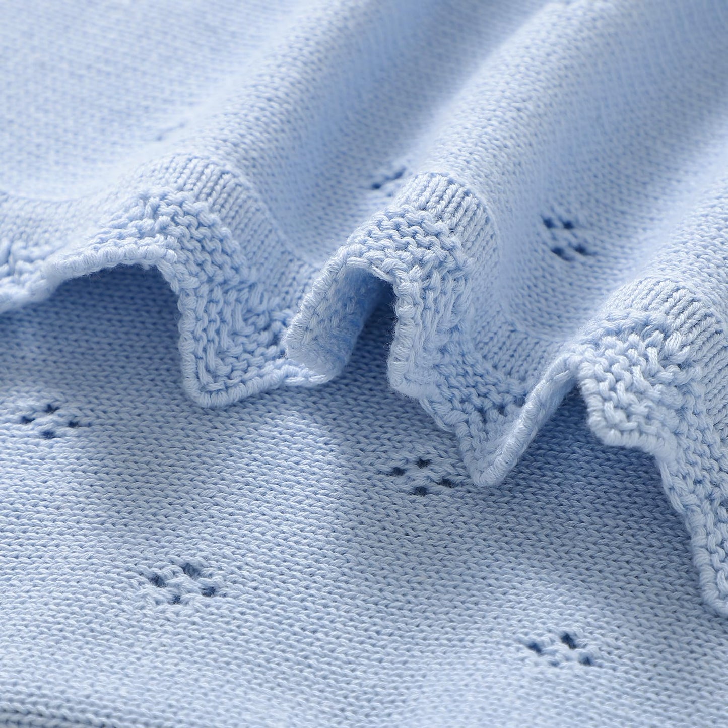 mimixiong Cotton Baby Blanket Knitted Crochet Receiving Crib Nursery Swaddling Blankets for Newborn Baby Boy Girl Off White 30x40 Inch