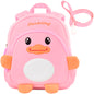 Toddler Backpacks for Boys Girls 2-4 Cute 3D Kids Duck Schoolbag with Baby Leash for Small Preschool Kindergarten Bookbag Cartoon Mini Travel Bags 10inch (Yellow)