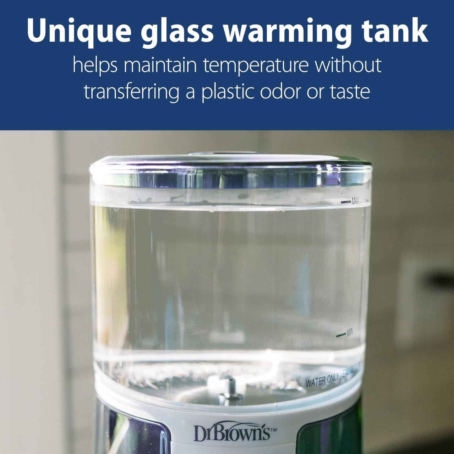 Dr. Brown's Insta-Prep Warm Water Dispenser to Instantly Prepare Baby’s Formula Bottle,Large Capacity Glass Tank with 3 Temperature Settings,Black