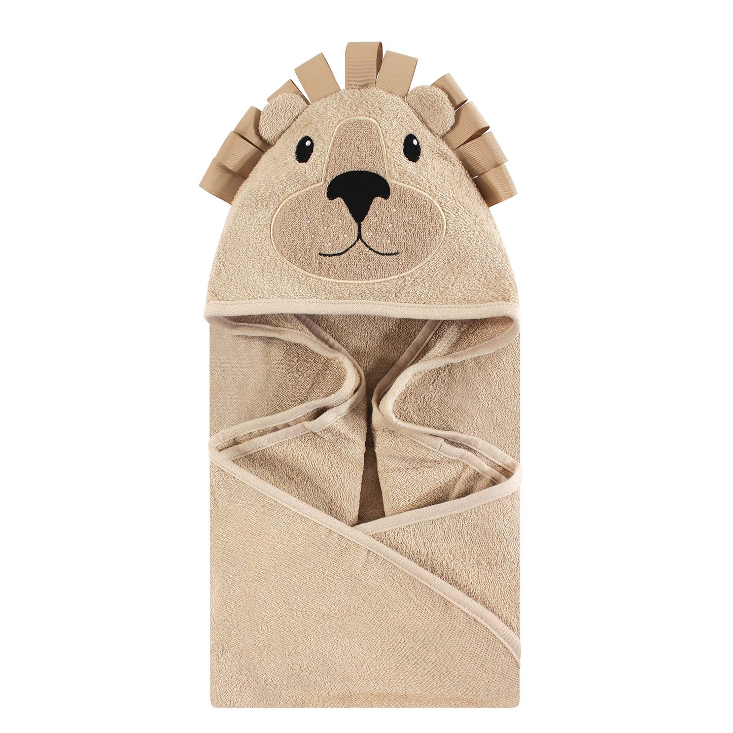 Hudson Baby Unisex Baby Cotton Animal Face Hooded Towel, Pretty Elephant, One Size