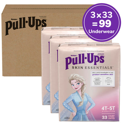 Pull-Ups Girls' Skin Essentials Potty Training Pants, Training Underwear, 2T-3T (16-34 lbs), 124 Ct (4 Packs of 31)