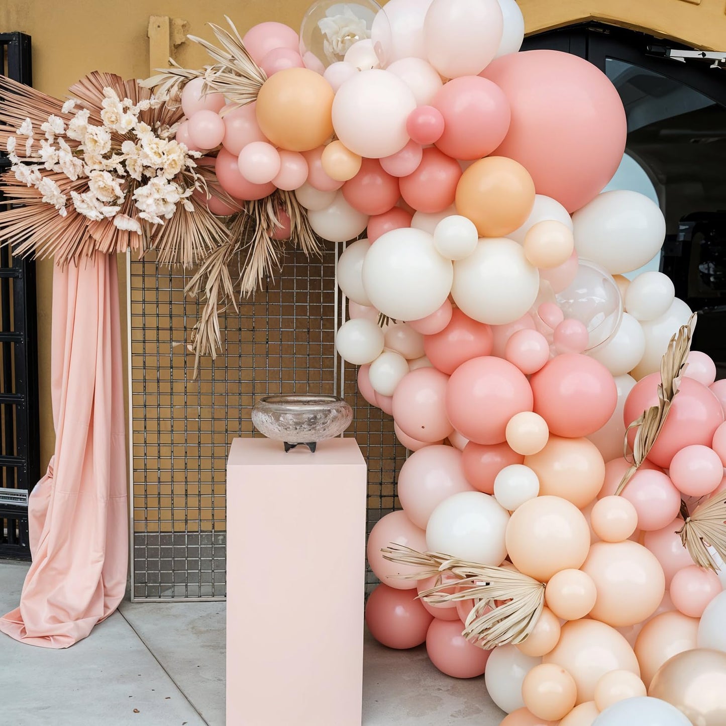 Ivory White Balloon Arch Kit,Boho Balloon Garland with Pastel Orange Cream Beige Champagne Gold White Sand Balloons for Neutral Baby Shower Wedding Boho Bridal Party Decorations