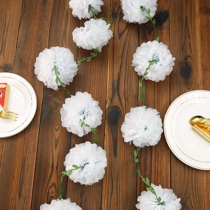 Nude Tissue Paper Pom Pom Garlands, Paper Flowers for Birthday Decorations, Baby Shower, Wedding Engagement, Bridal Shower, Spring Summer Party Decorations